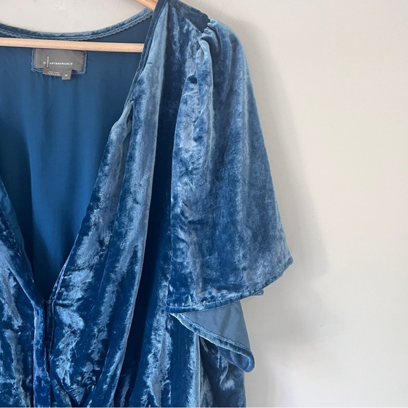 Anthropologie Blue Tiered Ruffle Mini Dress 3X - Picture 5 of 7